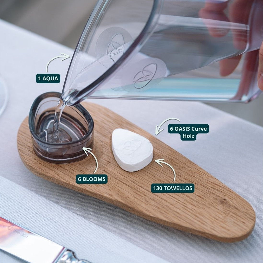 TOWELLO Curve 6er Home Set Holz